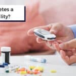 woman with diabetes checking blood glucose