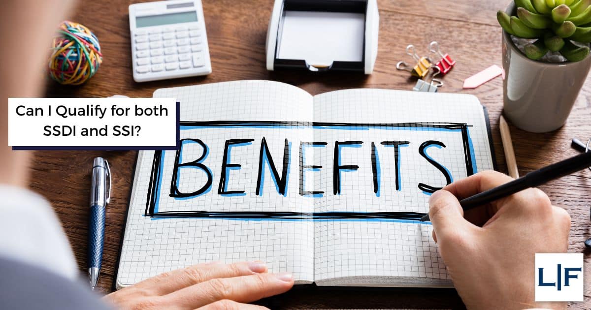 SSDI and SSI benefits on a notebook