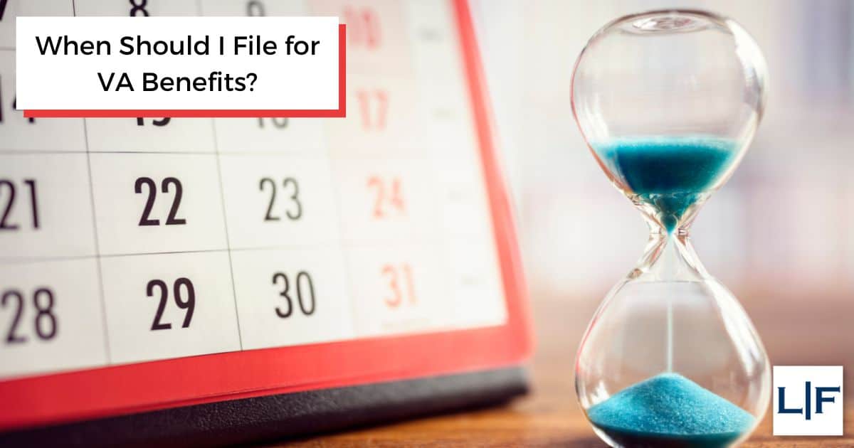 When should i file for va benefits title over calendar with timer