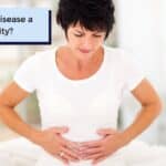 is chrons a disability title with woman holding stomach