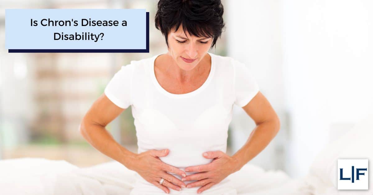 is chrons a disability title with woman holding stomach