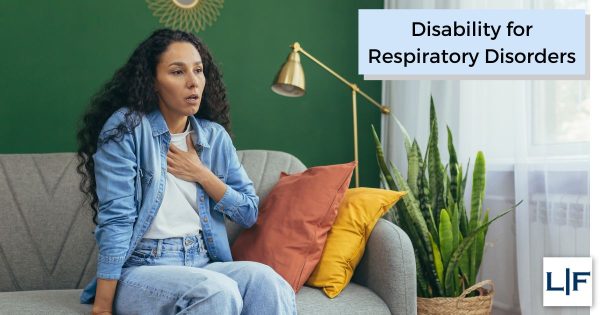 woman on a couch with a respiratory disorder who is having trouble breathing